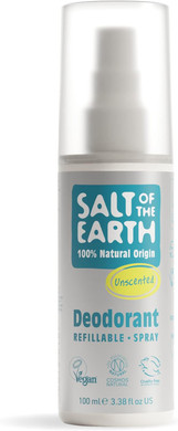Salt of the Earth  Refillable Natural Deodorant Spray  100% Natural Origin Ingredients - Vegan, Long Lasting Protection  Suitable For Women, Men & Kids - 100ml (Vetiver & Citrus)