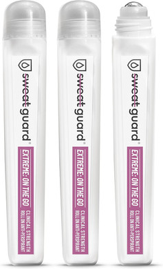 SWEAT GUARD® Extreme Antiperspirant, On The Go - 3 x 10ml Roll On. Coconut Scented, Anti Sweat Deodorant For Underarm - Controls Excessive Sweating & Odour. Maximum Effect Hyperhidrosis Treatment