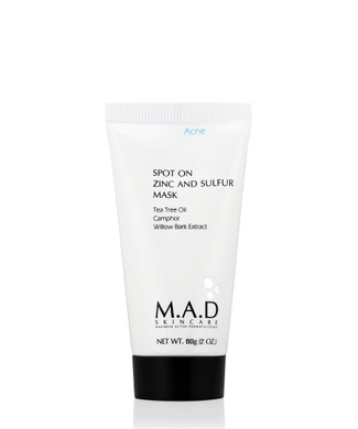 M.A.D Skincare Spot On Zinc And Sulfur Mask - For Acne Prone Skin 2 Oz