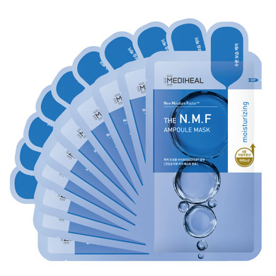 Mediheal Official Best No.1 Korean Sheet Mask - Nmf Ampoule Face Mask 10 Sheets For Intensely Hydrating Moisturizing With Nmf For All Skin Typesnmf 10