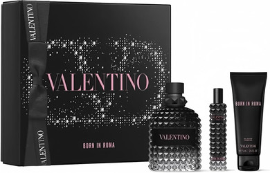 VALENTINO BORN IN ROMA UOMO SET 100ML EAU DE TOILETTE SPRAY+75ML SHOWER GEL+15ML MINI - 1 SET