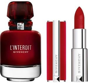 LInterdit by Givenchy for Women - 3 Pc Gift Set 2.7oz EDP Rouge Spray, 0.41oz EDP Spray, 2.5oz Body Milk