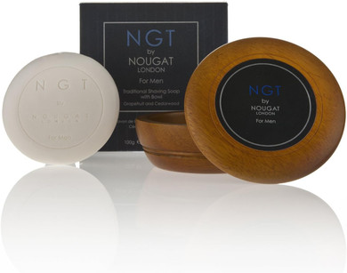 NGT For Men by Nougat London Shave Soap in a Wooden Bowl