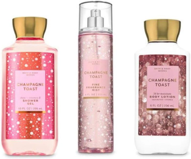 Bath and Body Works - Champagne Toast - Daily Trio - Shower Gel, Fine Fragrance Mist & Super Smooth Body Lotion