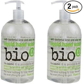 (2 PACK) - Bio-D Anti Bacterial Hand Wash With Lime & Aloe Vera | 500ml | 2 PACK - SUPER SAVER