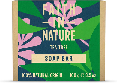 Faith In Nature Natural Tea Tree Hand Soap Bar, Cleansing, Vegan & Cruelty Free, No SLS or Parabens, 100g