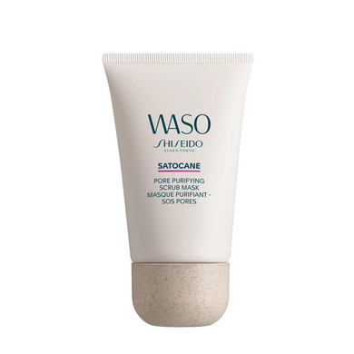 Shiseido Waso Satocane Pore Purifying Scrub Mask - 3.3 Oz - Mineral Clay Face Mask - Gently Exfoliates & Visibly Minimizes Pores & Blackheads - Vegan, Fragrance Free & Non-Comedogenic