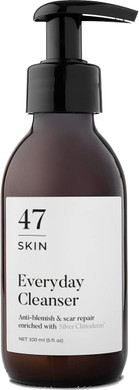 47 Skin | Anti Blemish and Scar Repair Everyday Face Cleanser | Silver Chitoderm Cleanser for Smoother and Clearer Skin | Eucalyptus Scent (150ml)
