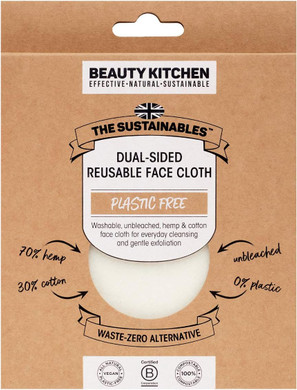 Beauty Kitchen - The Sustainables Dual-Sided Reusable Face Cloth - Versatile and Sustainable - Gentle Cleansing and Exfoliation - Skincare Essential