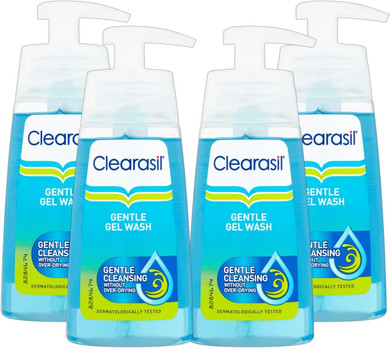 Clearasil Gentle Gel Wash 150ml, Dermatologically Tested, Gentle & Effective Cleansing Without Over-Drying, Pack of 4