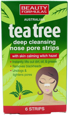 Beauty Formulas Tea Tree Nose Pore Strips (6 Strips) - Box of 12