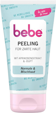 bebe Exfoliating for Delicate Skin (150g), Gentle Facial Cleansing with Apricot Extract & Fragrance, Thorough Skin Cleansing for Normal Skin & Combination Skin