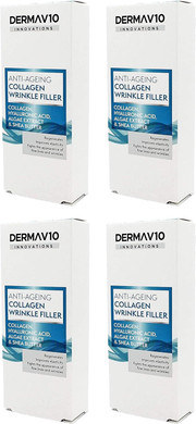 Derma V10 Anti-Ageing Collagen Wrinkle Filler With Hyalauronic Acid, Algae Extract & Shea Butter (4 Pack)