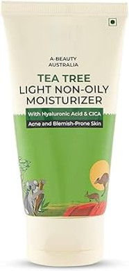 hyd Australian Tea Tree Oil Free moiisturizer for face for Oily & Acne Prone Skin with & CICA |Tea Tree Light Non-Oily moiisturizer for face |Face moiisturizer for Women & Men | 80 gm