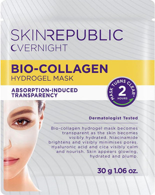 Skin Republic Bio-Collagen Hydrogel Overnight Mask For Glass Skin | Korean Anti-Aging Mask That Melts Into Skin | Hydrates, Boosts Elasticity, Reduces Wrinkles, Evens Tone | Clinically-Tested  30g