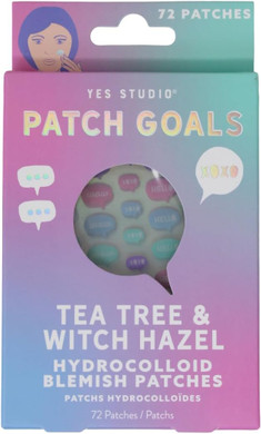 Yes Studio Patch Goals Speech Bubble Shaped Tea Tree & Witch Hazel Hydrocolloid Blemish Pimple Patches 72 Pack for Teens