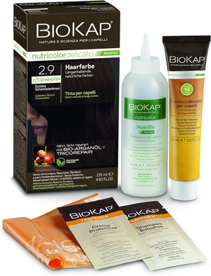 BIOKAP RAPID Permanent Hair Colour 6.06 Dark Havana Blonde | Only 10 Minutes Reaction Time | Organic Argan Oil - TricoREPAIR Complex - Vegan | Optimal Grey Coverage | Up to 80% Natural Ingredients
