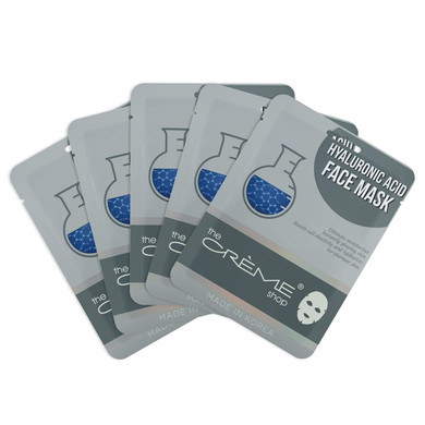 The Crã£Â¨Me Shop Korean Skincare Beauty Full Facial Advanced Sheet Daily Natural Essence Easy-To-Use Soothing - Hyaluronic Acid Face Sheet Mask 5 Piece Set