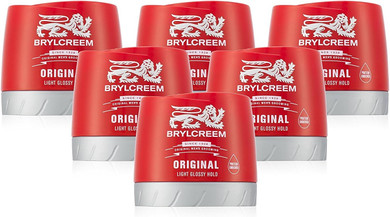 6x Brylcreem ORIGINAL LIGHT GLOSSY HOLD Mens Hair Styling Cream RED TUB 150ml by Brylcreem