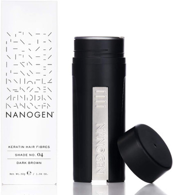 Nanogen Instant Thickening Hair Fibres - Medium Brown 30g - Natural Keratin fibers cover thinning hair, extensions, alopecia. Thicker, fuller hair instantly