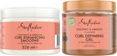 SheaMoisture Coconut & Hibiscus Curl Enhancer for thick, curly hair 326 ml & Defining Styling Gel 431 ml