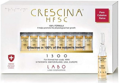 Crescina HFSC Hair Growth Treatment Thinned Hair Scalp For Men 10 Vials (1300 - Severe Hair Loss)