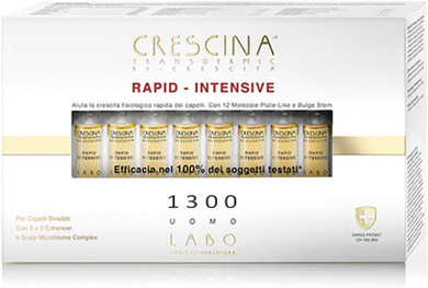 LABO Crescina Transdermic RAPID-INTENSIVE Hair Regrowth 1300 Man 20 Ampoules