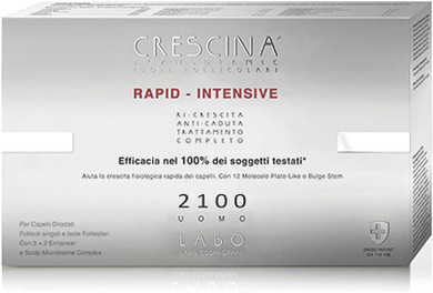 LABO Crescina Transdermic RAPID-INTENSIVE Follicular Islands 2100 Man 10+10 Ampoules Hair Loss Treatment and Hair Regrowth