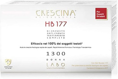 Crescina Transdermic Re-Growth and Anti-fall HB 177 Hair Booster Treatment for Hair Regrowth 1300 Woman 10+10 vials