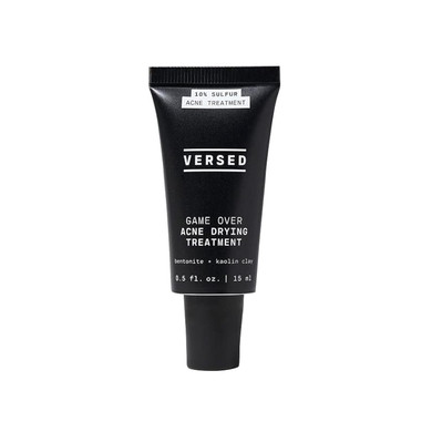 Versed Game Over Acne Drying Treatment - Sulfur, Bentonite And Kaolin Clay Absorb Excess Oil And Help Reduce Blemishes - Acne Treatment Cream To Exfoliate Without Stripping - Vegan (0.5 Fl Oz)