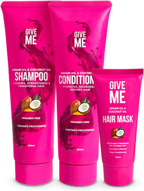 Give Me Cosmetics, Shampoo and Conditioner Sets, for Greasy Hair, with Mask, Mango & Passion Fruit, Paraben Free, Haircare Gift Set for Teenage Girls Women