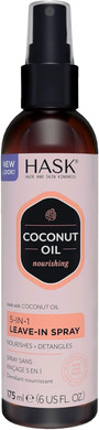 HASK Coconut Nourishing 5-in-1 Leave-In Conditioner for all hair types, colour safe, gluten-free, sulfate-free, paraben-free - 1 175 mL Bottle