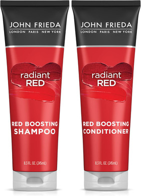 John Frieda Red Enhancing Shampoo & Conditioner Bundle, Radiant Red Hair Care for Redheads, Helps Enhance Shades, Pomegranate & Vitamin E