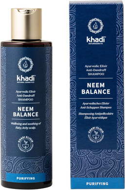 khadi NEEM BALANCE Ayurvedic Shampoo, 100% natural, silicone & sulfate-free, Against dandruff & itching, Neem soothes inflamed itchy scalp, Vegan hair care, Natural cosmetics, 200ml