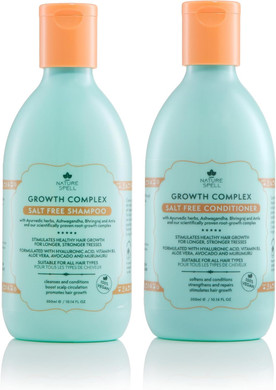 Nature Spell Hair Growth Shampoo and Conditioner Set 300ml x 2  Growth Complex Sulphate Free Shampoo and Conditioner Sets  Improves Strength, Shine & Volume