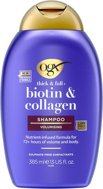 OGX Biotin and Collagen Volumising Hair Conditioner, Thick and Full, with Vitamin B7 Biotin, and Collagen, for Thin Hair, Sulfate Free Surfactants, 577ml