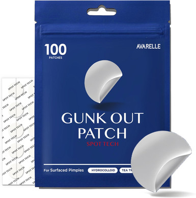 Gunk Out Patch From Avarelle | Pimple Extracting Hydrocolloid Pimple Patches For Face Blemishes, Whitehead With Tea Tree & Calendula Oil | Vegan, Cruelty Free, Carbonfree Certified (100 Count)