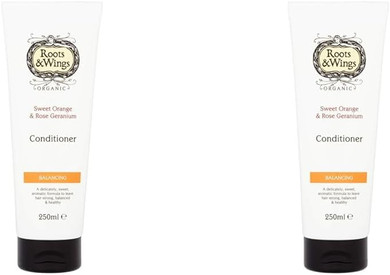 Roots & Wings Organic Balancing Sweet Orange and Rose Geranium Conditioner 250ml (Pack of 2)