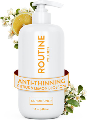 Routine Wellness Anti-Thinning Deep Conditioner for Thinning Hair - DHT Blocker for Hair Loss in Men & Women - Promotes Healthy Hair - Peony & Pomegranate 14oz
