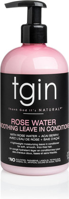 tgin Rose Water Smoothing Leave-In Conditioner for Natural Hair - Protective Styles - Curls - Waves - Detangler - Great for low porosity hair - Fine hair