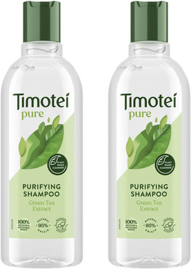 Timotei Shampoo, Conditioner or Mask Silicon-Free Made from Natural Herbal Ingredients and Plant Based Detanglers Suitable for All Types of Hair 300ml, 2 Pack (Purifying Shampoo)