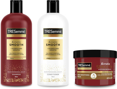 TRESemmé Keratin Smooth Shampoo 680 ml + Conditioner for 72h frizz control, smoothness & shine 680 ml & Deep Smoothing Mask 440 ml 3 piece