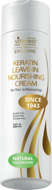 Vitamins Keratin Leave In Conditioner Moisturiser - Thin to Normal Hair Care Moisturising Hydrating Anti Frizz Detangler Cream for Dry Damaged Curly Hair