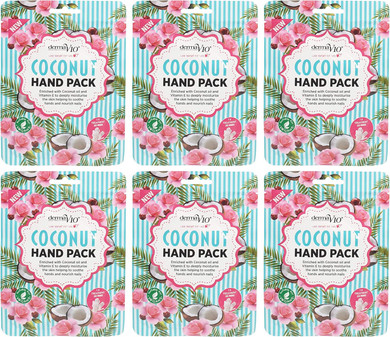 Derma V10 Deeply Moisturising Coconut Hand Pack, Enriched with Coconut Oil and Vitamin E - 6 Pack