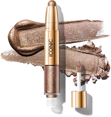 ICONIC LONDON Glaze Crayon 2-in-1 One-Stroke No Brush Required Eyeshadow | Super Glossy Finish & Ultra-Shimmering Glow | Easy to Use | Volcanic