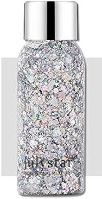 Julystar Beauty Colorful Stage Makeup Flash eye shadow Liquid Face Body Sequins Gel Liquid eye shadow Makeup (02#)
