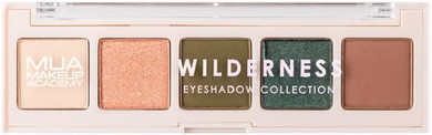 MUA Makeup Academy 5-Shade Eye Shadow Palette, Wilderness, Highly Pigmented Matte & Shimmer Blend, Vegan and Cruelty Free