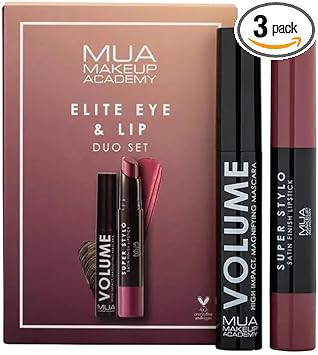 MUA ELITE EYE & LIP SET (SUPER STYLO ELITE & VOLUME MASCARA & LIPSTICK)