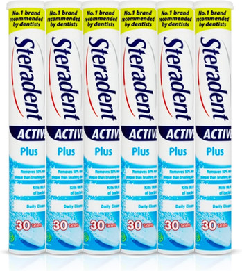 Steradent Active Plus Denture Daily Cleansing 30 Tablets (Pack of 6)