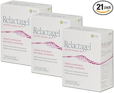 Kora Healthcare Relactagel Pack of 3 (Amazon & Ebay only) - BV & Gardnerella Treatment - 3 x 7 Single Use Tubes - 21 Tubes Total